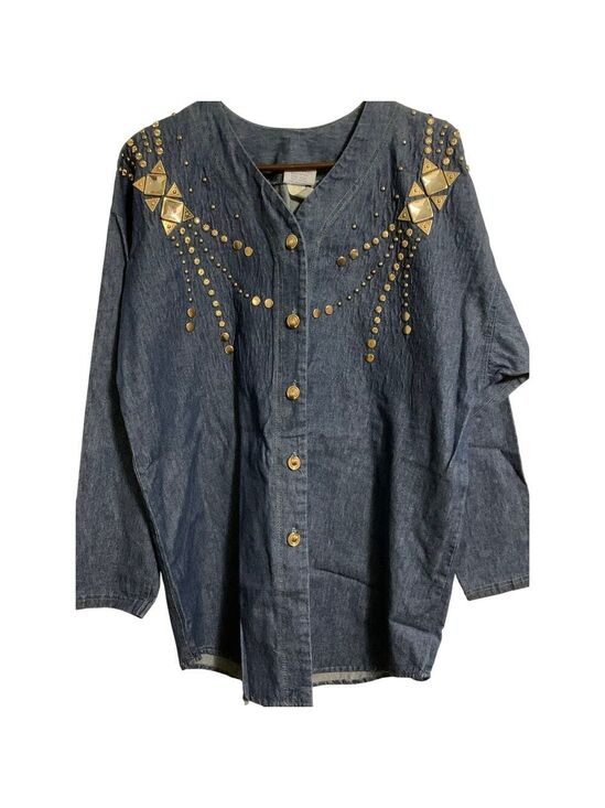 Super Line Jackets & Blazers - Super line Vintage denim shirt tunic jacket 1980 1990 oversized retro